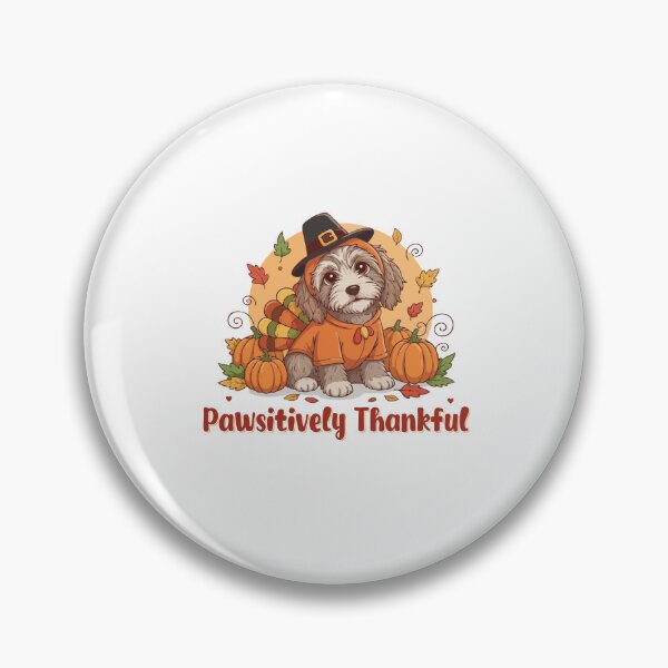 Item preview, Pawsitively Thankful Bergamasco Sheepdog Thanksgiving Cute Fall designed and sold by The Real Life Symphony.