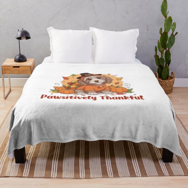 Item preview, Pawsitively Thankful Bergamasco Sheepdog Thanksgiving Cute Fall designed and sold by The Real Life Symphony.