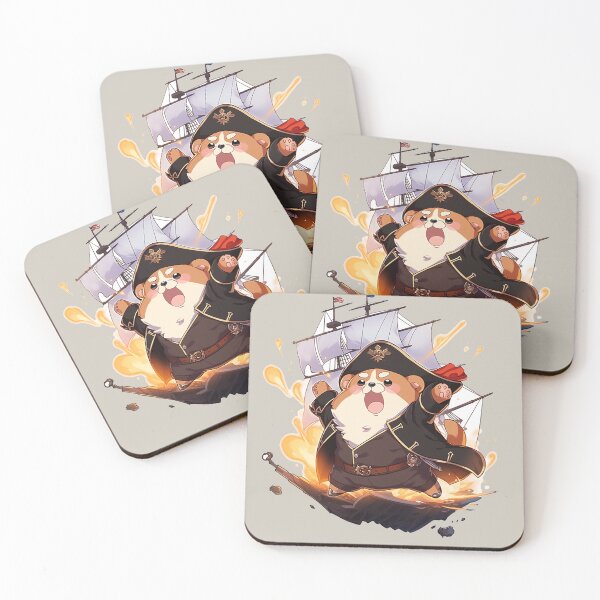 Item preview, Pirate Hamster: The Fierce Buccaneer in Black Fur and Pirate Hat designed and sold by PaintbrushPlace.