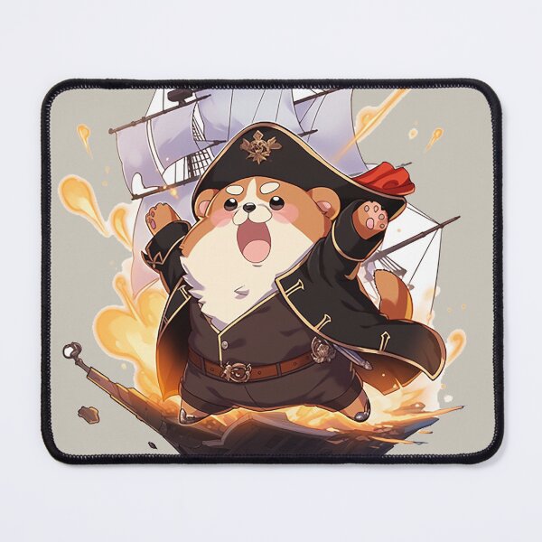 Item preview, Pirate Hamster: The Fierce Buccaneer in Black Fur and Pirate Hat designed and sold by PaintbrushPlace.
