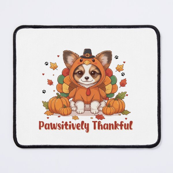Item preview, Pawsitively Thankful Papillon Thanksgiving Cute Fall designed and sold by The Real Life Symphony.