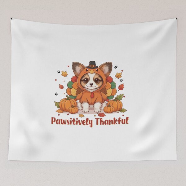 Item preview, Pawsitively Thankful Papillon Thanksgiving Cute Fall designed and sold by The Real Life Symphony.