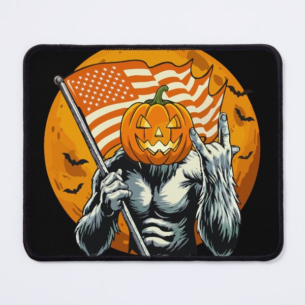 Item preview, Bigfoot Halloween Sasquatch Pumpkin with American Flag Gift For men and Women designed and sold by JUSTBEELEGANT.