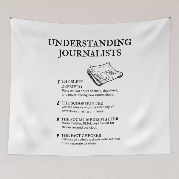 Item preview, Journalist Types Explained – Relatable Press Comedy designed and sold by PsyFlow35.