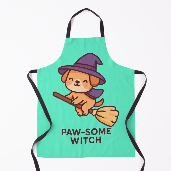 Item preview, Paw-some Witch – Cute Halloween Dog Flying on Broomstick Design designed and sold by Dezpro.