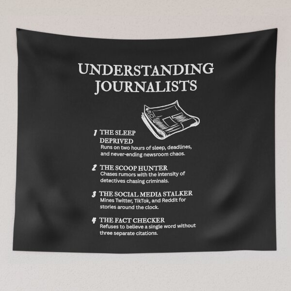 Item preview, Journalist Types Explained – Relatable Press Comedy – Black designed and sold by PsyFlow35.