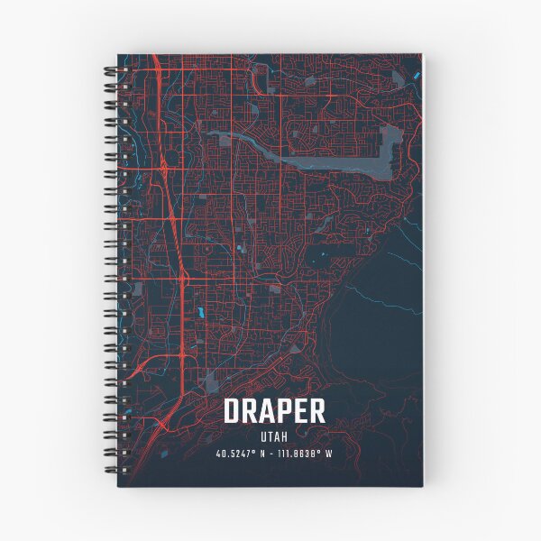 Item preview, Draper Red & Blue Minimalist Map designed and sold by HomeLivingCo.