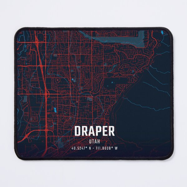 Item preview, Draper Red & Blue Minimalist Map designed and sold by HomeLivingCo.