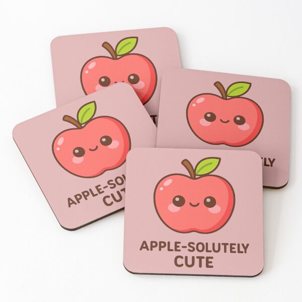 Item preview, Apple-solutely Cute – Funny Kawaii Apple Cartoon Design designed and sold by Dezpro.