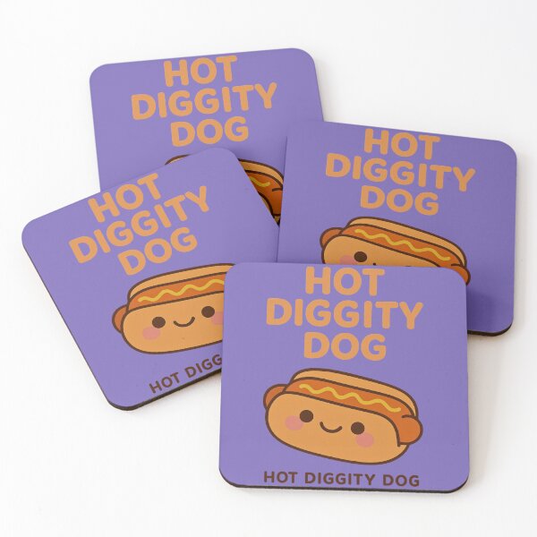 Item preview, Hot Diggity Dog – Cute Kawaii Hotdog Cartoon Design designed and sold by Dezpro.