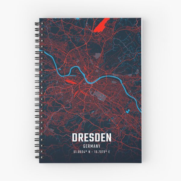 Item preview, Dresden Red & Blue Minimalist Map designed and sold by HomeLivingCo.