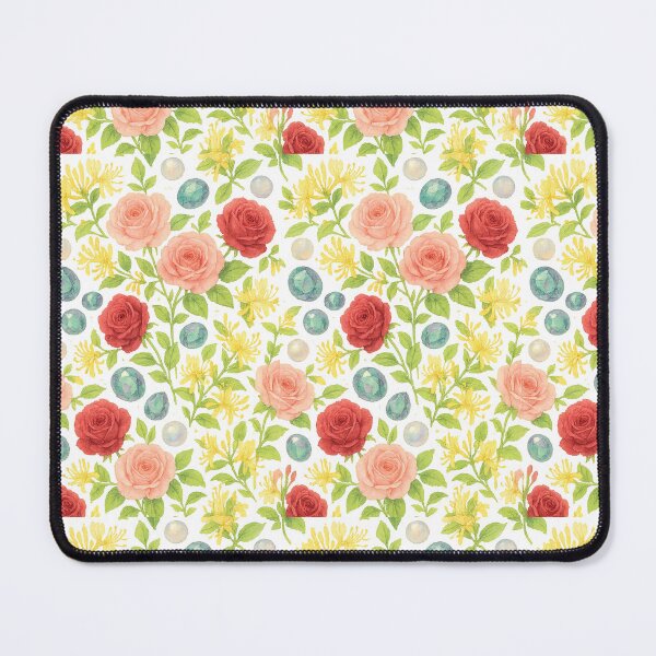 Item preview, Seamless June Floral & Gemstone Design designed and sold by BrushAndBreathe.