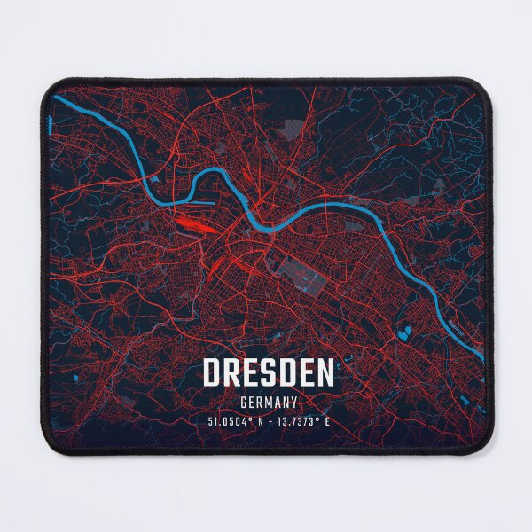 Item preview, Dresden Red & Blue Minimalist Map designed and sold by HomeLivingCo.