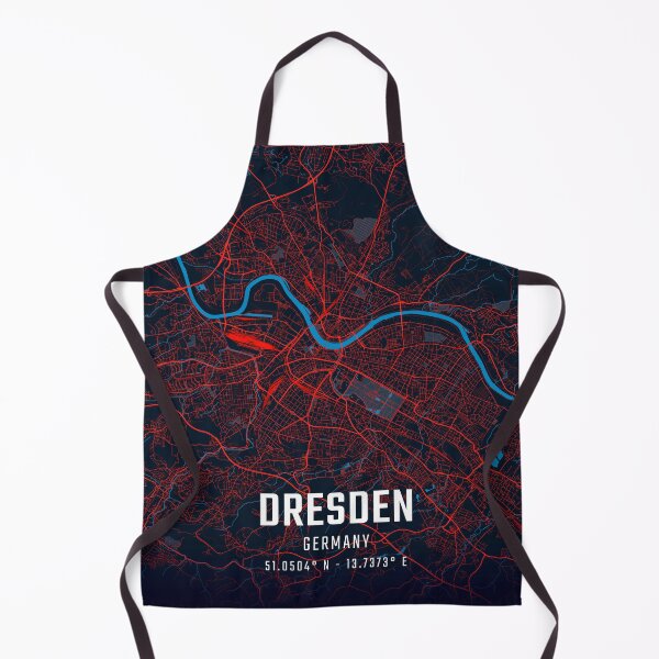 Item preview, Dresden Red & Blue Minimalist Map designed and sold by HomeLivingCo.