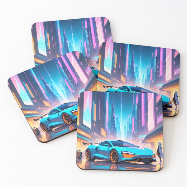 Item preview, Car Anime Vibes Futuristic Vibrant Scenes Dynamic Elements designed and sold by ART ATTACK ZONE.