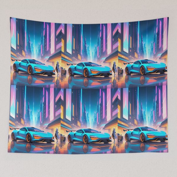 Item preview, Car Anime Vibes Futuristic Vibrant Scenes Dynamic Elements designed and sold by ART ATTACK ZONE.