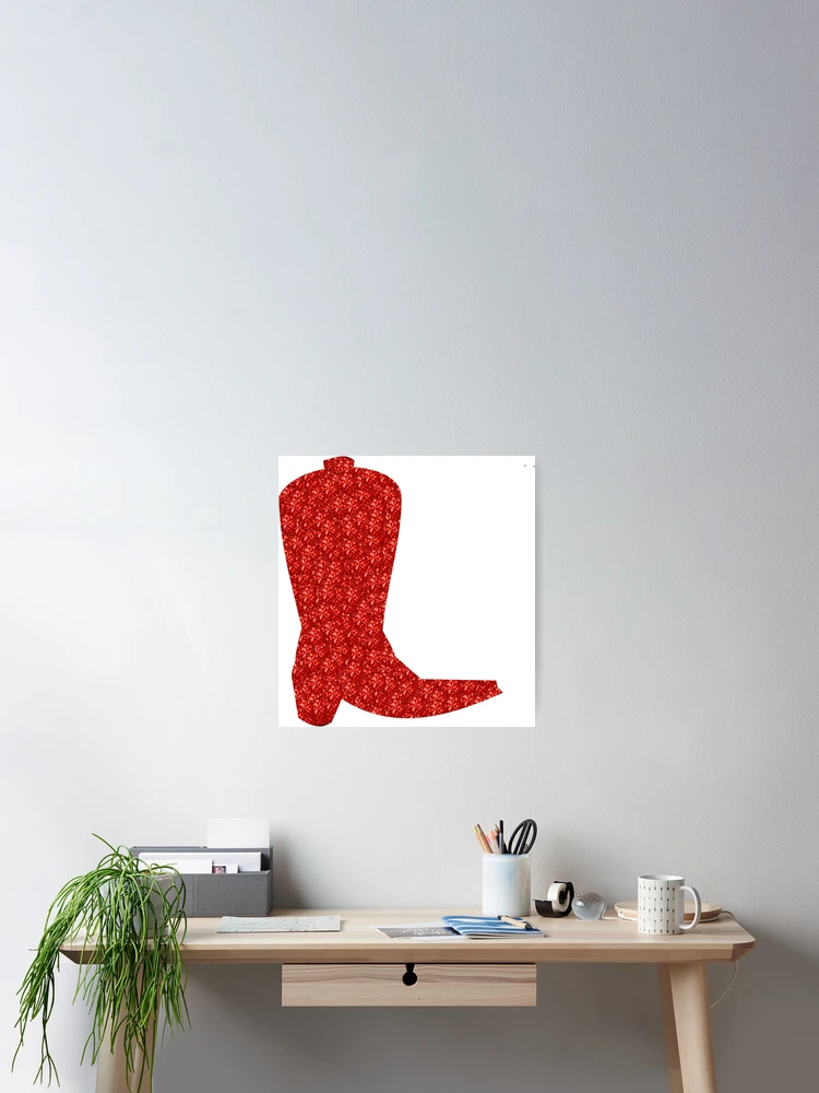 Thumbnail 2 of 3, Poster, Red Rhinestone Cowboy Boot Color designed and sold by TheIconSmith.