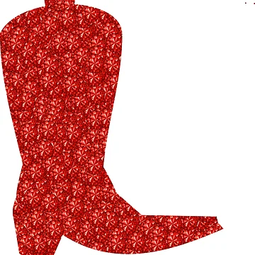 Artwork thumbnail, Red Rhinestone Cowboy Boot Color by TheIconSmith