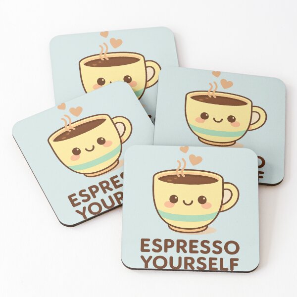 Item preview, Espresso Yourself – Cute Kawaii Coffee Cup Cartoon Design designed and sold by Dezpro.