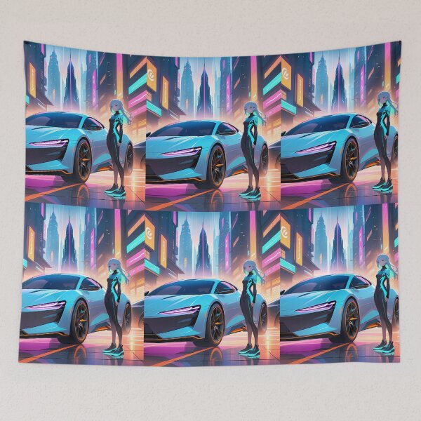 Item preview, Girl Anime Vibes Futuristic Vibrant Scenes Dynamic Elements designed and sold by ART ATTACK ZONE.