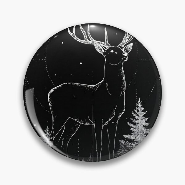 Item preview, Mystical Stag Under the Moon – Geometric Forest Night Illustration designed and sold by Print Monkey.