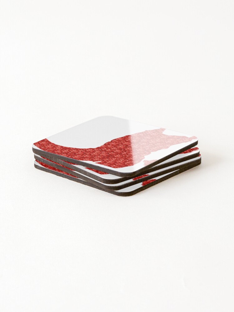 Thumbnail 4 of 5, Coasters (Set of 4), Red Rhinestone Cowboy Boot designed and sold by TheIconSmith.