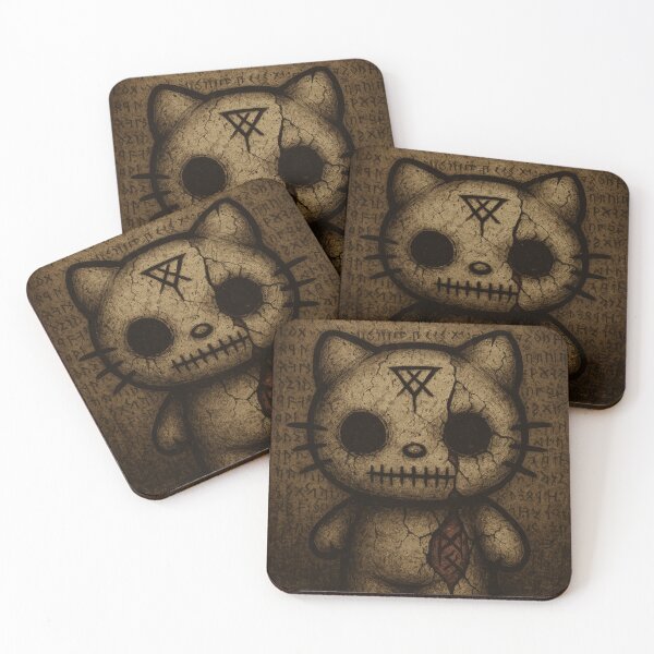 Item preview, Hello kitty with black eyes and runes designed and sold by art-emissa.