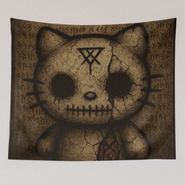 Item preview, Hello kitty with black eyes and runes designed and sold by art-emissa.