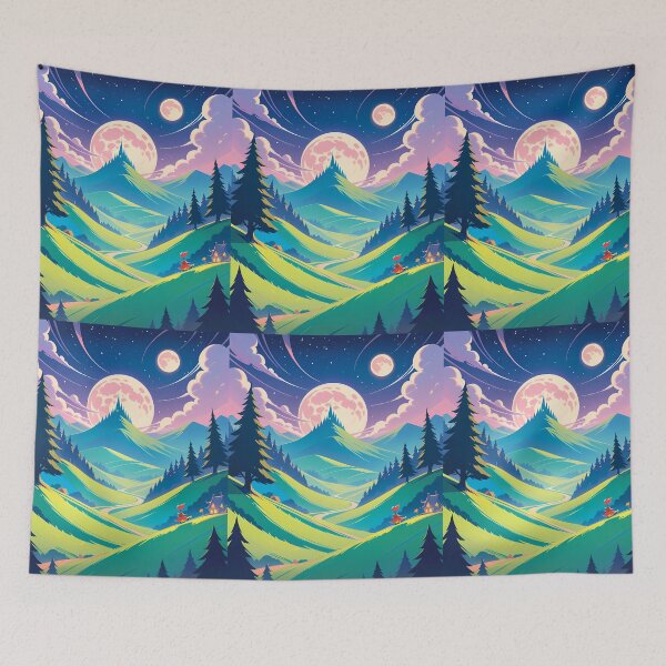 Item preview, Woods Anime Vibes Futuristic Vibrant Scenes Dynamic Elements designed and sold by ART ATTACK ZONE.