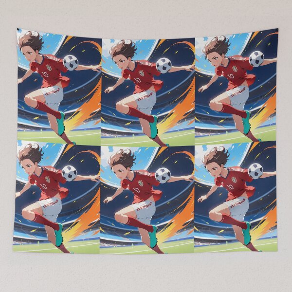 Item preview, Soccer Anime Vibes Futuristic Vibrant Scenes Dynamic Elements designed and sold by ART ATTACK ZONE.