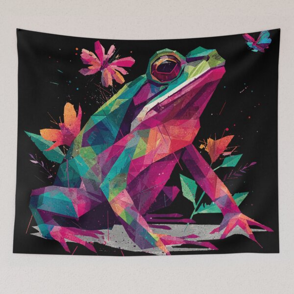 Item preview, Horned Toad Polygonal | Geometric Reptile Art | Vibrant Low Poly Style designed and sold by CrunchyGoats.