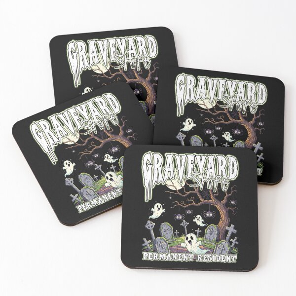 Item preview, GRAVEYARD SHIFT PERMANENT RESIDENT happy Halloween horror movie lover gothic trick or treat  designed and sold by Jt41.