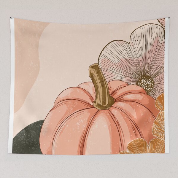 Item preview, Soft Pumpkin & Florals – Minimal Thanksgiving Card designed and sold by BennyPuppy.