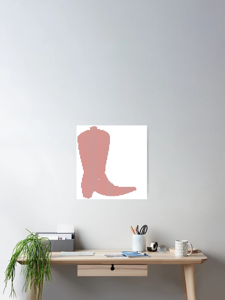 Thumbnail 2 of 3, Poster, Red Rhinestone Cowboy Boot Color designed and sold by TheIconSmith.