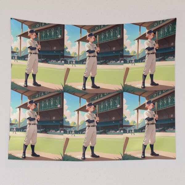 Item preview, Baseball Anime Vibes Futuristic Vibrant Scenes Dynamic Elements designed and sold by ART ATTACK ZONE.