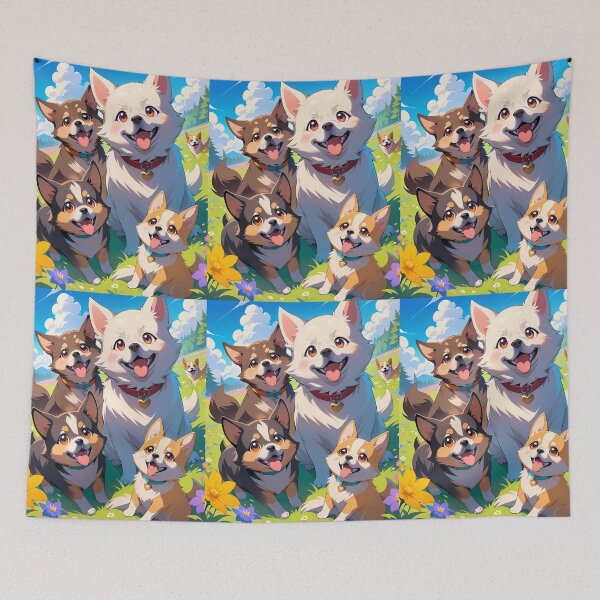 Item preview, Dogs Anime Vibes Futuristic Vibrant Scenes Dynamic Elements designed and sold by ART ATTACK ZONE.