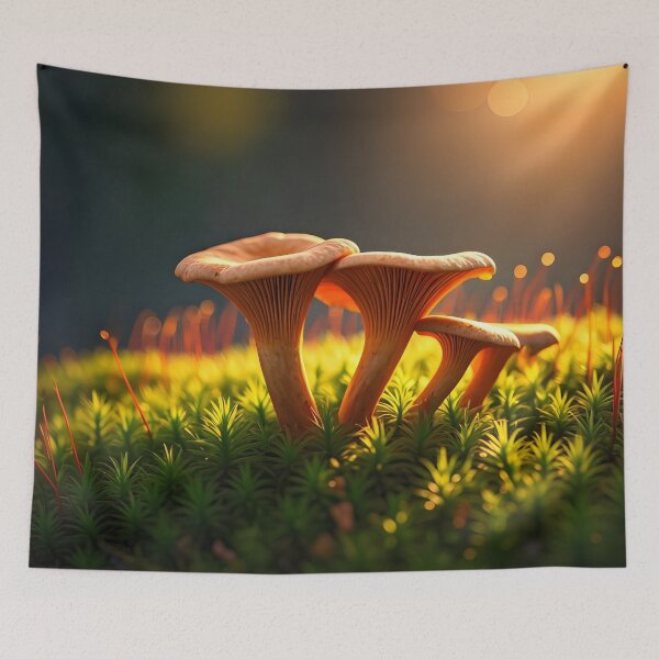 Item preview, Golden Chanterelles in Morning Dew designed and sold by PawPrintedArt.