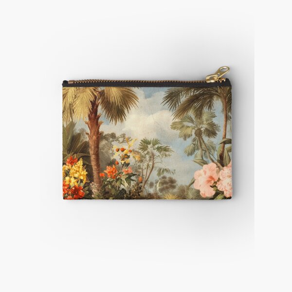 Item preview, Vintage Botanical Tropical Scene with Palms and Blossoms designed and sold by Jirka Svetlik, Studio Illuvision.