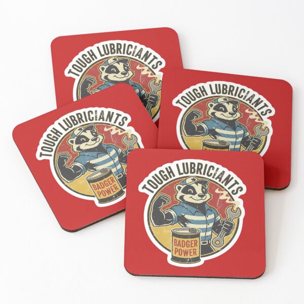 Item preview, Tough Lubricants Honey Badger Power Mechanic Retro Vintage Grunge Design designed and sold by bvdesignart.