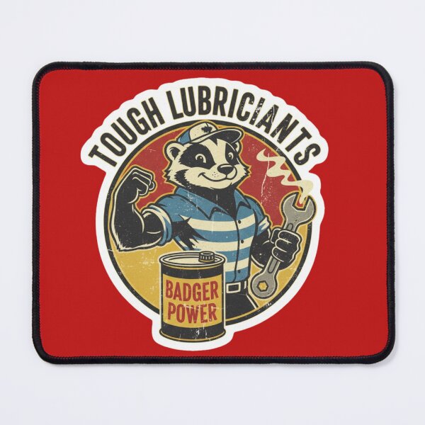 Item preview, Tough Lubricants Honey Badger Power Mechanic Retro Vintage Grunge Design designed and sold by bvdesignart.