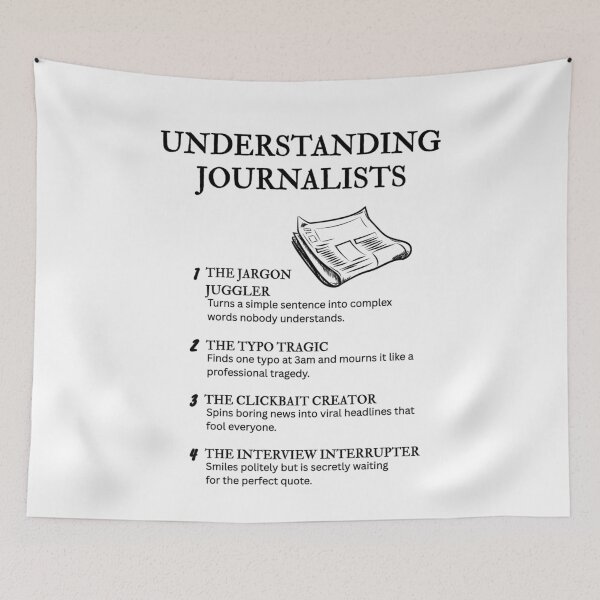 Item preview, The Many Faces of Journalists – Newsroom Humor designed and sold by PsyFlow35.