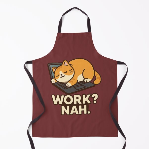 Artikelvorschau, Arbeit? Nein. – Lustiges faules Katzen-Cartoon-Design entworfen und verkauft von Dezpro.