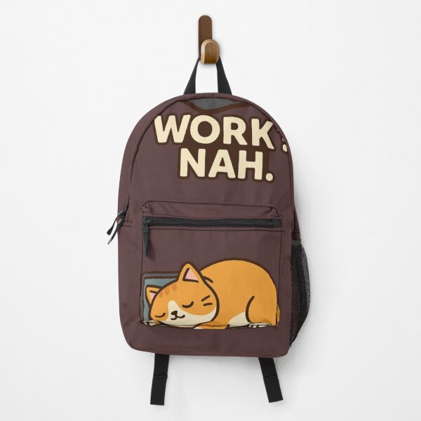 Item preview, Work? Nah. – Funny Lazy Cat Cartoon Design designed and sold by Dezpro.
