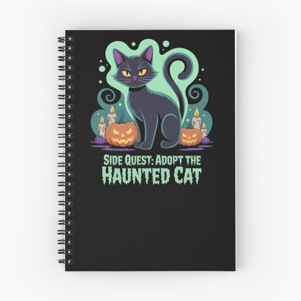 Item preview, Side Quest: Adopt The Haunted Cat, funny side quest ADHD gaming halloween designed and sold by NoetherSym.