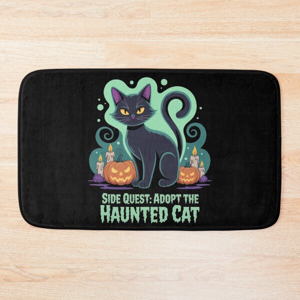 Item preview, Side Quest: Adopt The Haunted Cat, funny side quest ADHD gaming halloween designed and sold by NoetherSym.