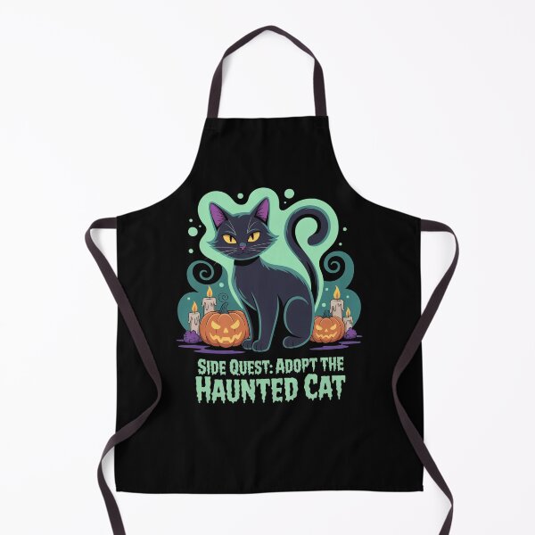 Item preview, Side Quest: Adopt The Haunted Cat, funny side quest ADHD gaming halloween designed and sold by NoetherSym.