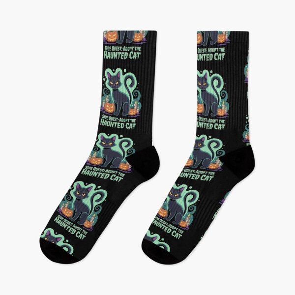 Item preview, Side Quest: Adopt The Haunted Cat, funny side quest ADHD gaming halloween designed and sold by NoetherSym.
