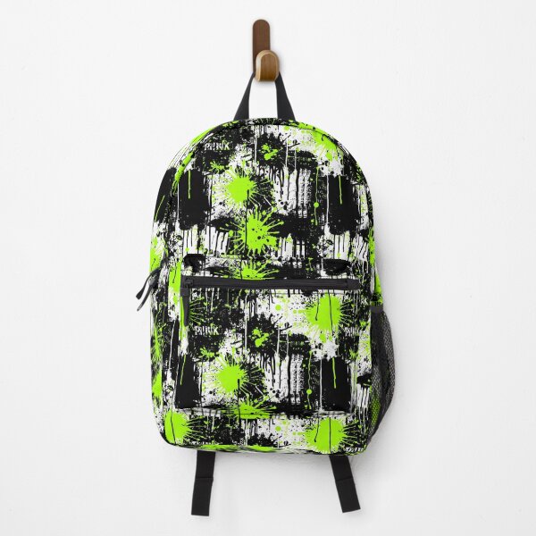 Item preview, green, Black, and white punk paint pattern designed and sold by PunkdUpPrints.
