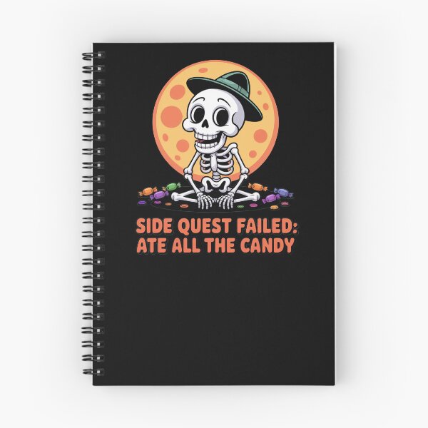 Item preview, Skeleton Side Quest failed: Ate All the Candy, funny side quest ADHD gaming halloween designed and sold by NoetherSym.