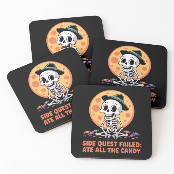 Item preview, Skeleton Side Quest failed: Ate All the Candy, funny side quest ADHD gaming halloween designed and sold by NoetherSym.
